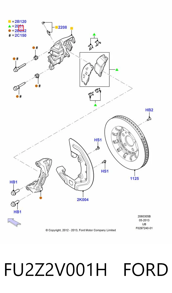 FU2Z2V001H Ford Pastillas delanteras