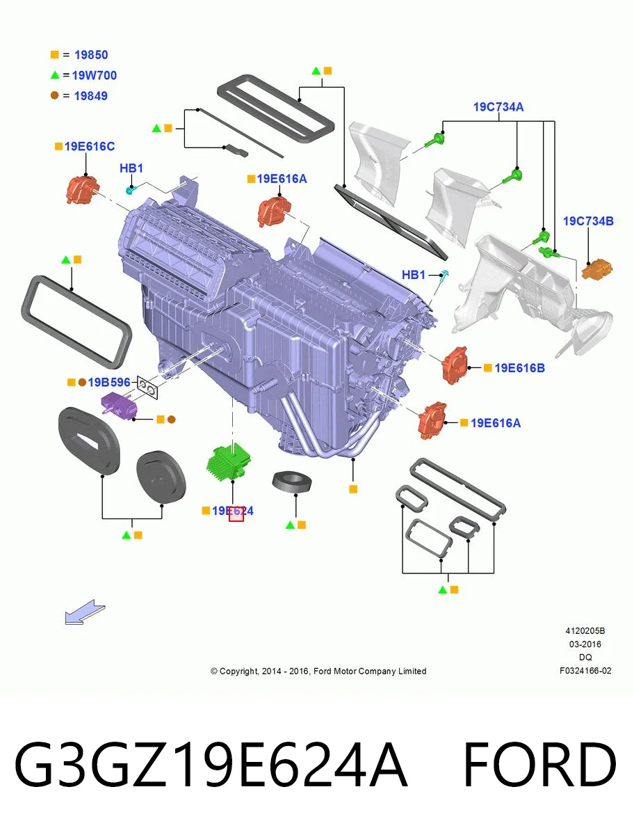 G3GZ19E624A Ford Resistencia de calefacción