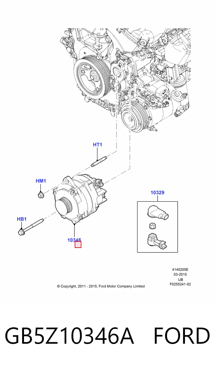 GB5Z10346A Ford Alternador de coche