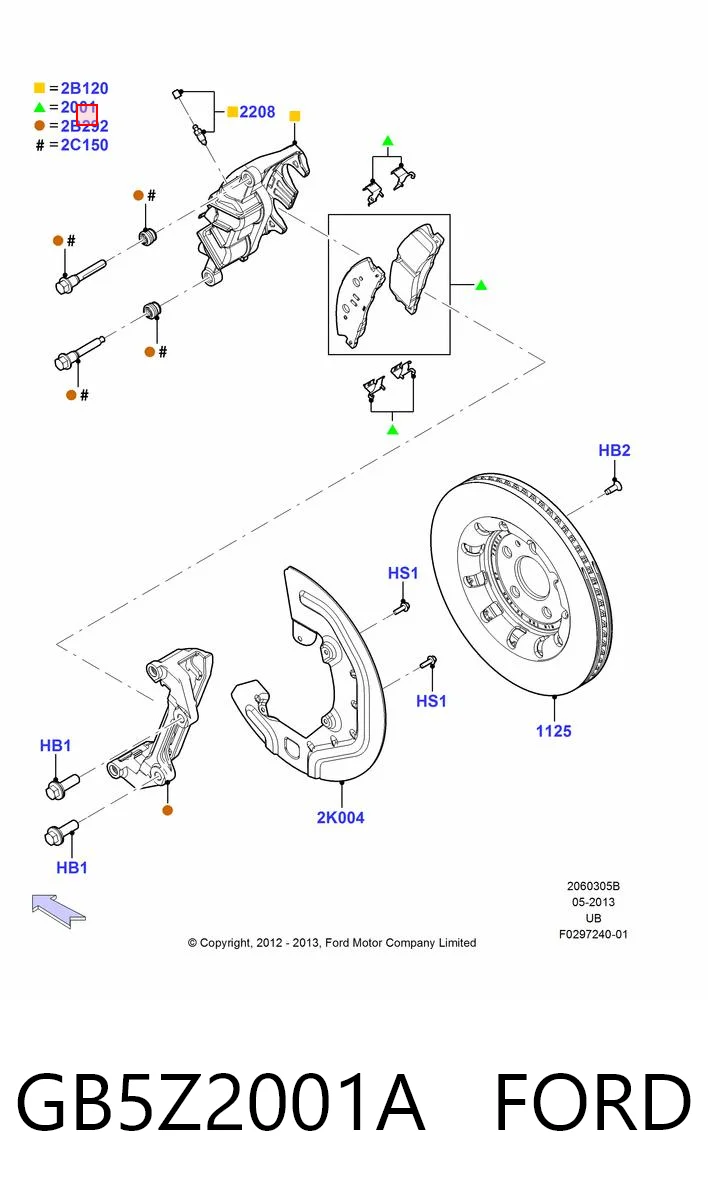 GB5Z2001A Ford Pastillas delanteras