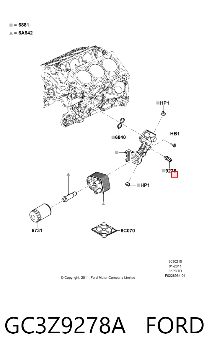  Sensor de presión de aceite Ford Escape 