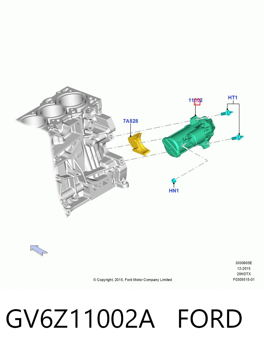 GV6Z11002A Ford Arranque motores
