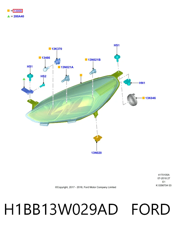 Luz derecha para Ford Fiesta Mk7 
