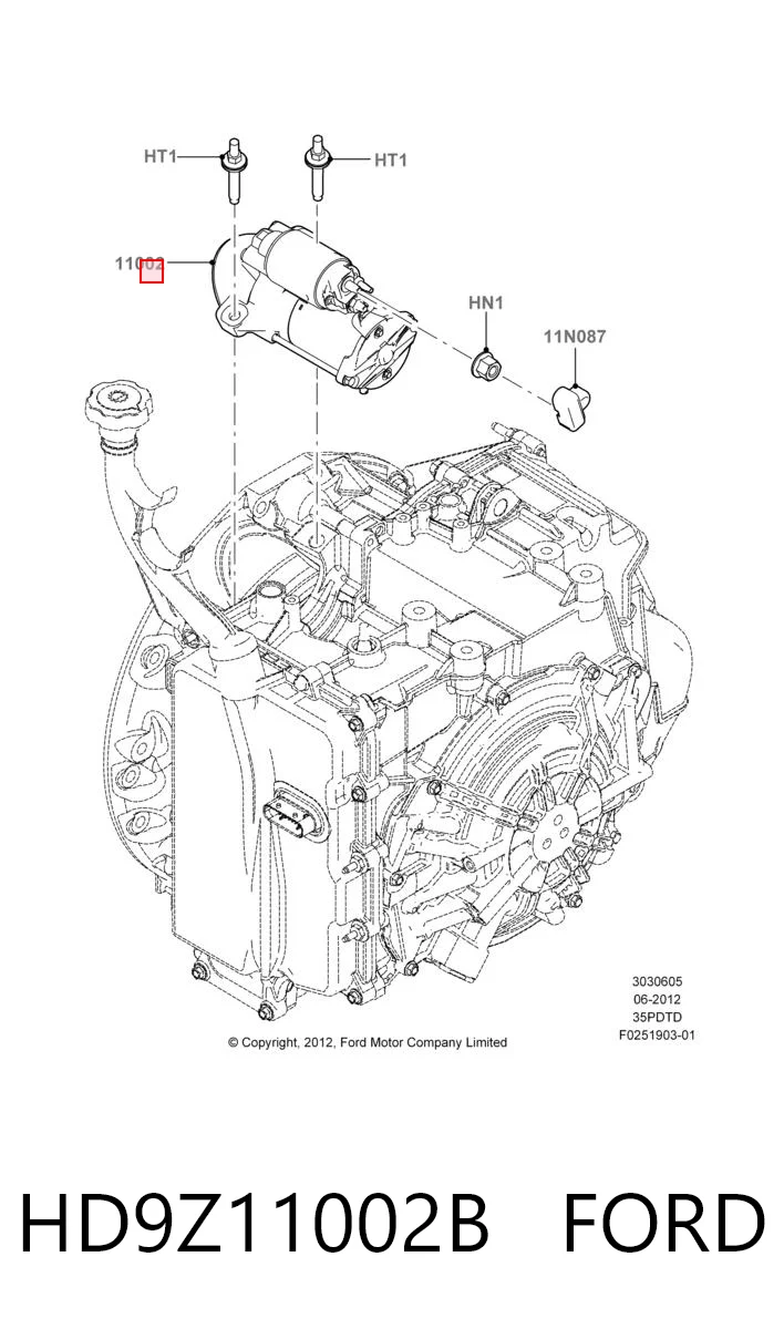 HD9Z11002B Ford Arranque motores