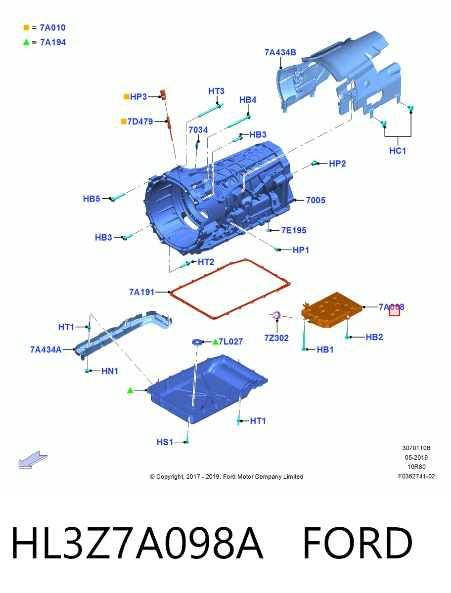 HL3Z7A098A Ford Filtro hidráulico transmisión automática