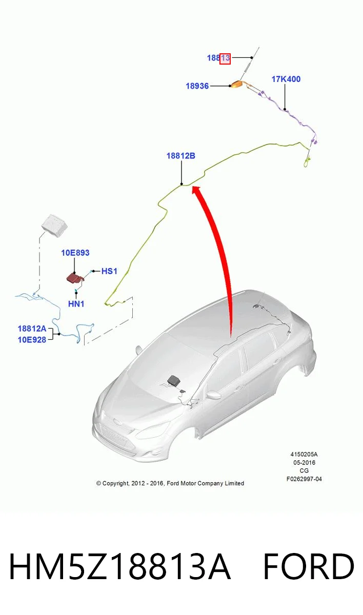 Antena de tiburón para Ford Focus III CB8