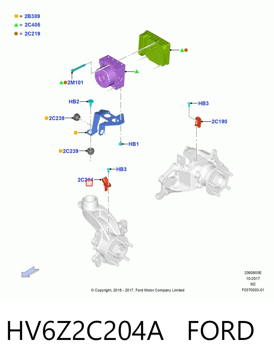 HV6Z2C204A Ford Sensor de rueda abs