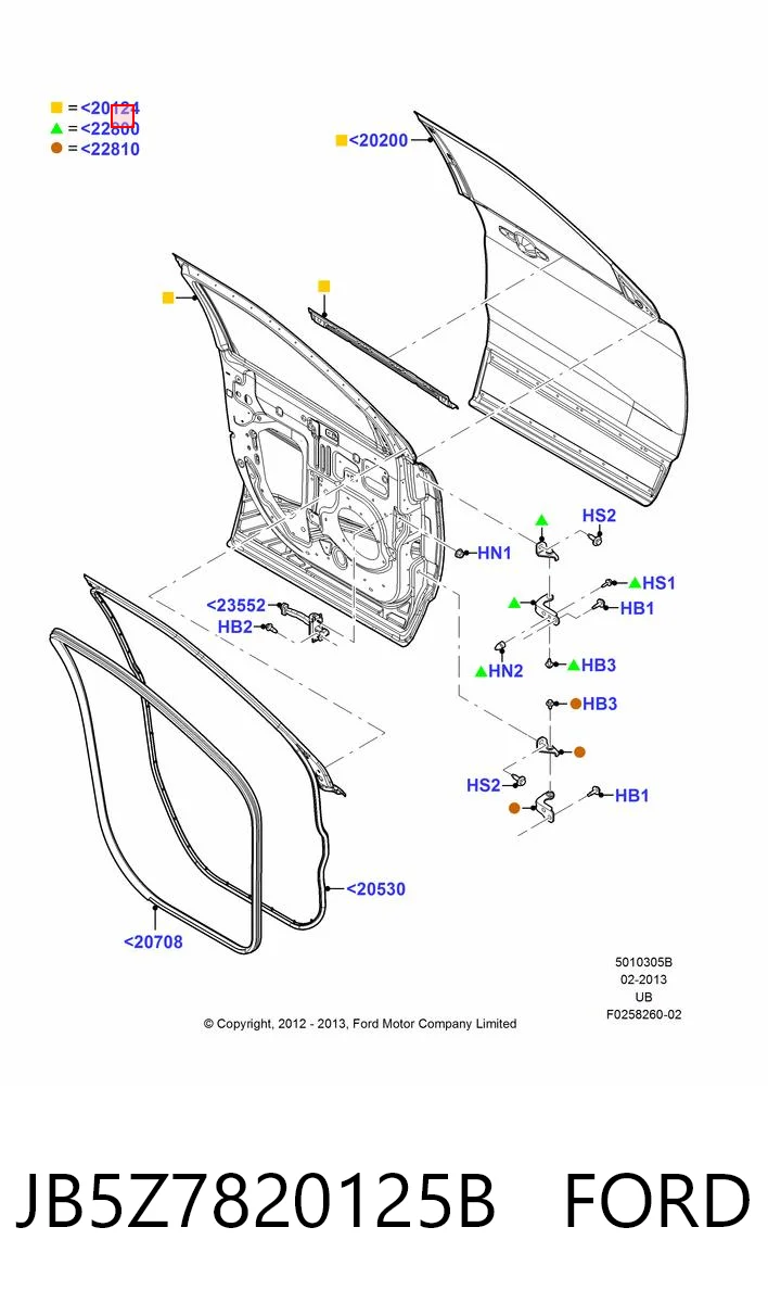 Puerta delantera para Ford Explorer  U5