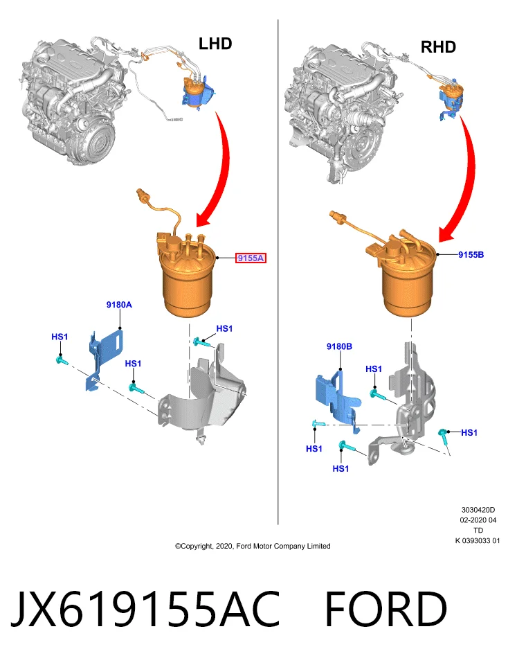 JX619155AC Ford Filtro de gasolina