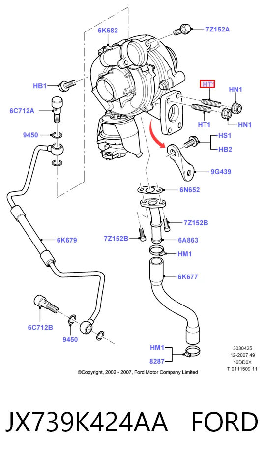 Comprar 2487291 Ford Espárrago del colector de escape