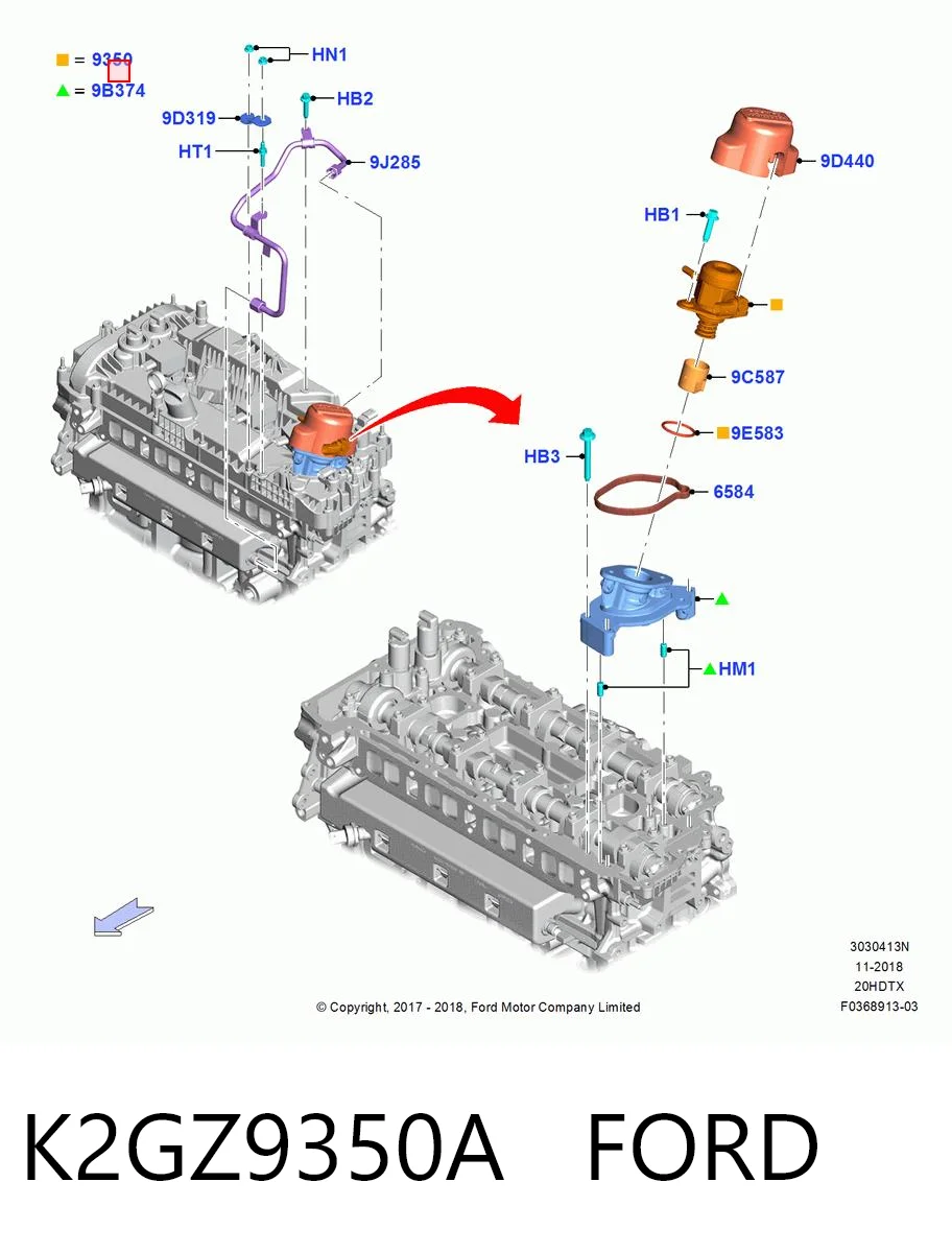 K2GZ9350A Ford Bomba de inyección