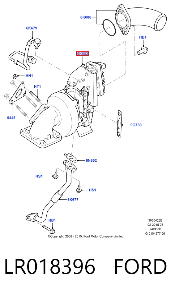 LR018396 Ford Turbo para motor