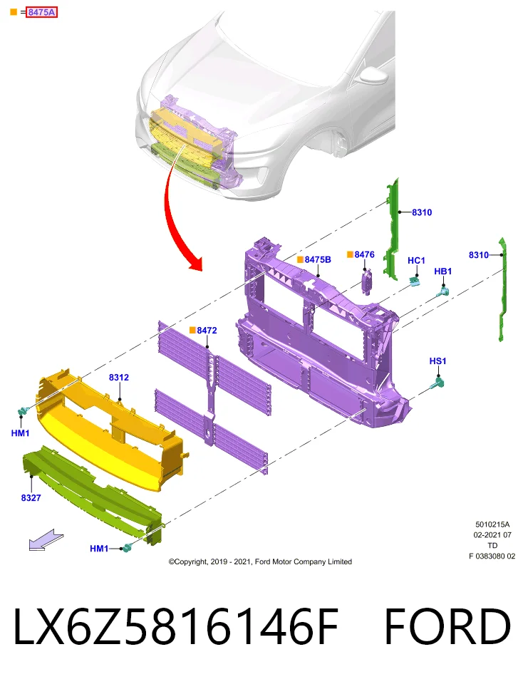 Panel de soporte del radiador y montaje de faros Ford Kuga III SUV (DFK) (2019 - 2026) precio, desde 333,56 EUR