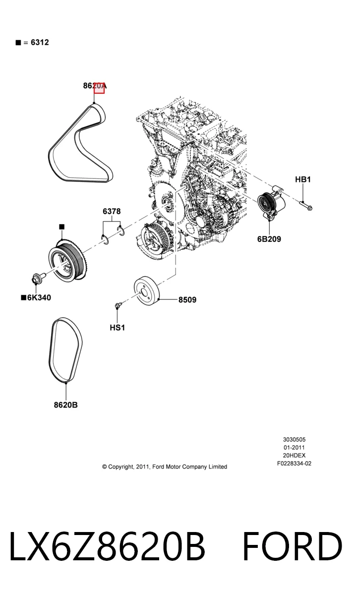 LX6Z8620B Ford
