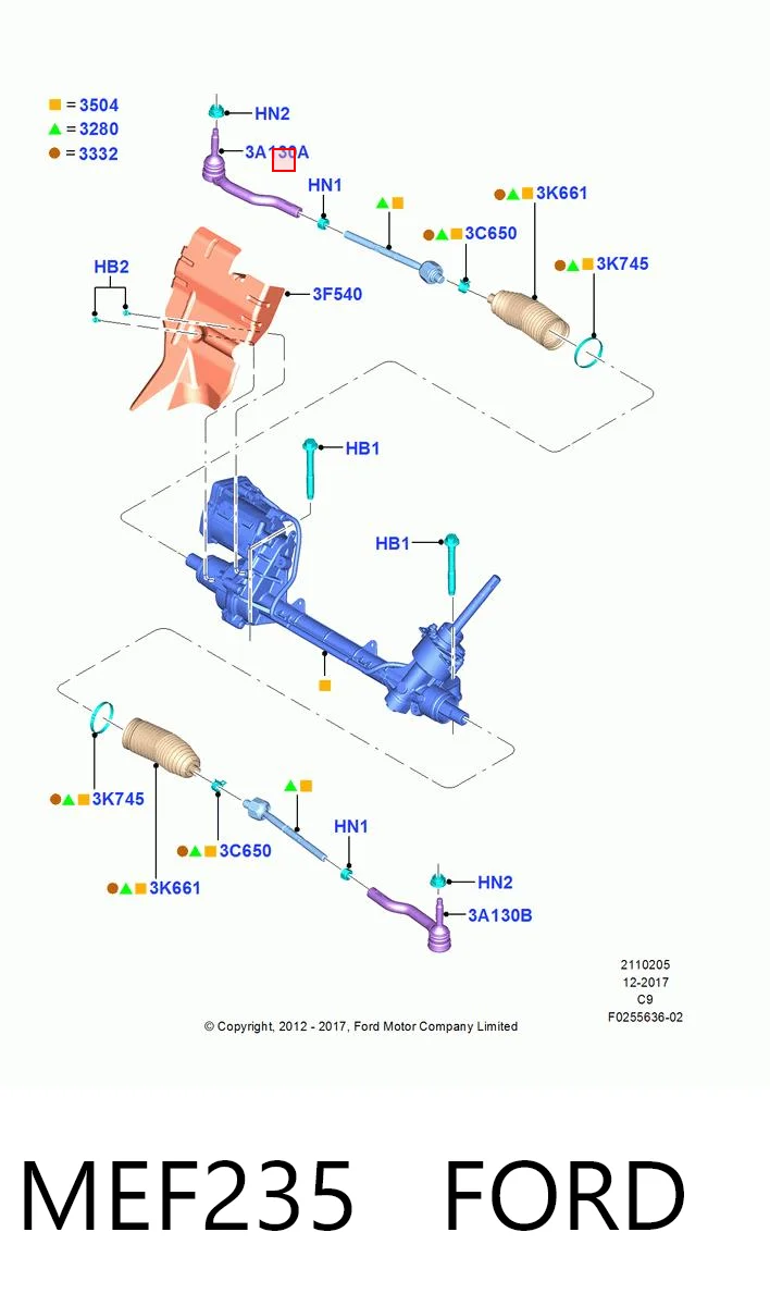 MEF235 Ford Rótula de dirección