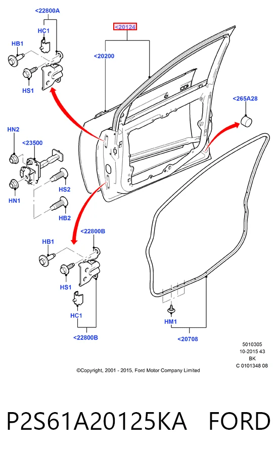 Puerta de coche, delantera, izquierda Ford Fiesta Mk5 hatchback (JH, JD) (2001 - 2008) precio, desde 137,94 EUR