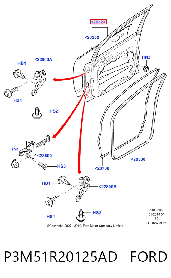 Puerta delantera para Ford C-Max  DM2