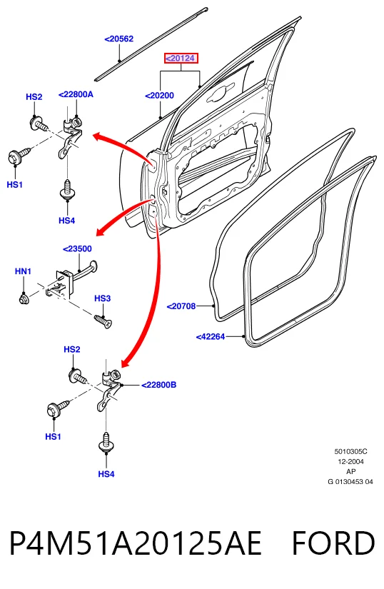 Puerta delantera para Ford Focus II DA, HCP, DP
