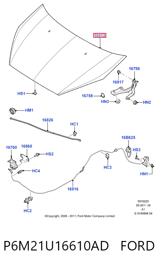 Capó delantero para Ford Galaxy II CA1 WA6
