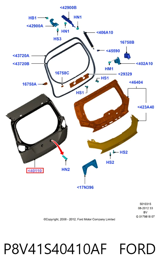 Porton trasero para Ford Kuga I CBV