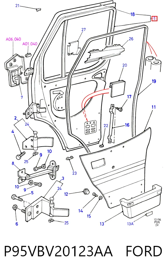 Puerta delantera para Ford Transit IV E