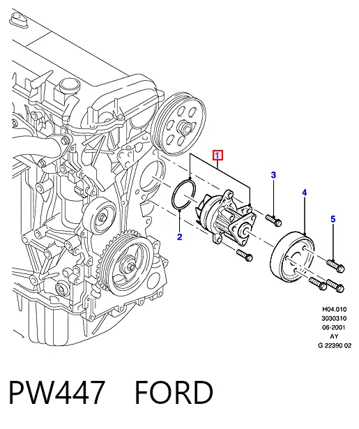 Bomba de agua PW447 FORD