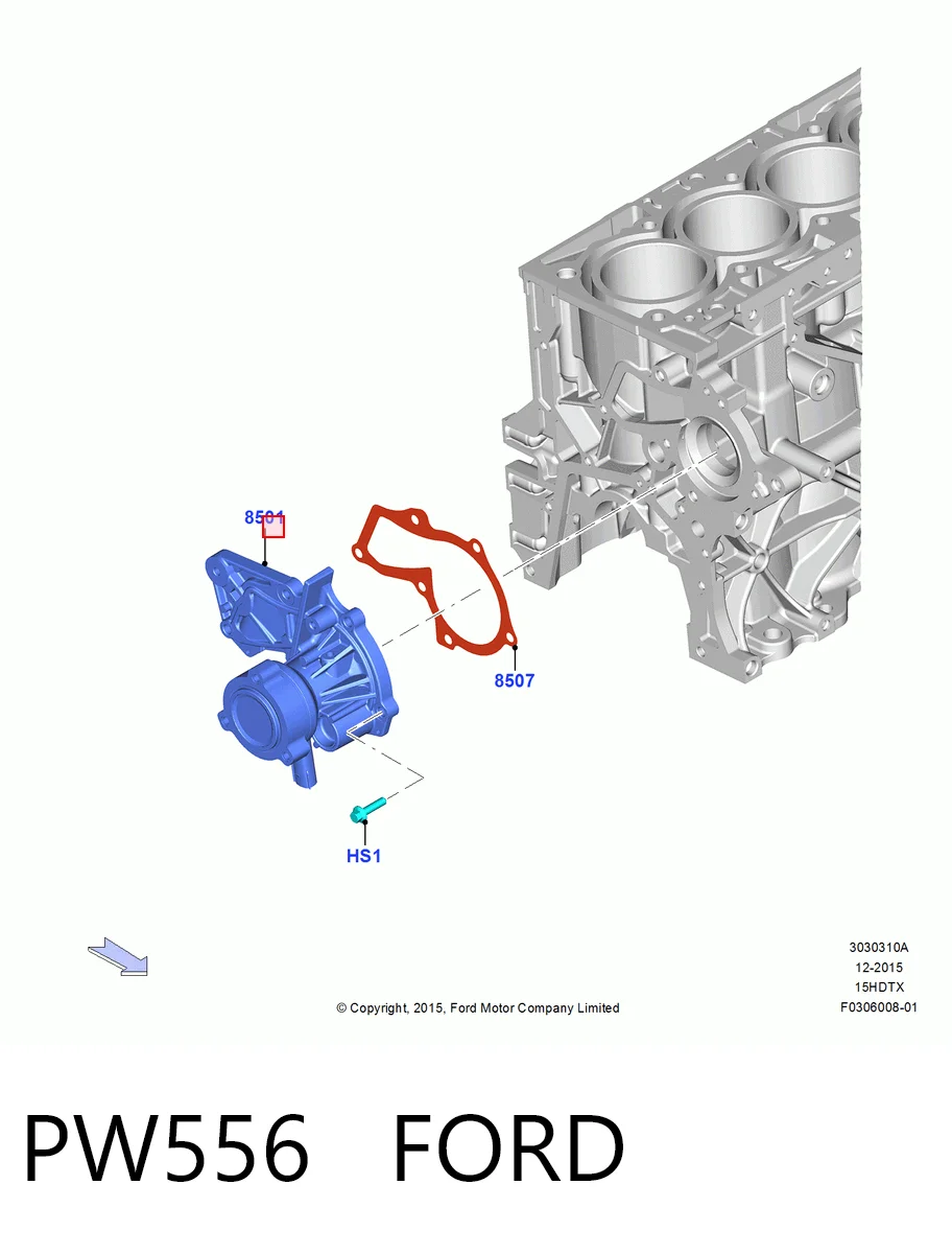 PW556 Ford Bomba refrigerante coche