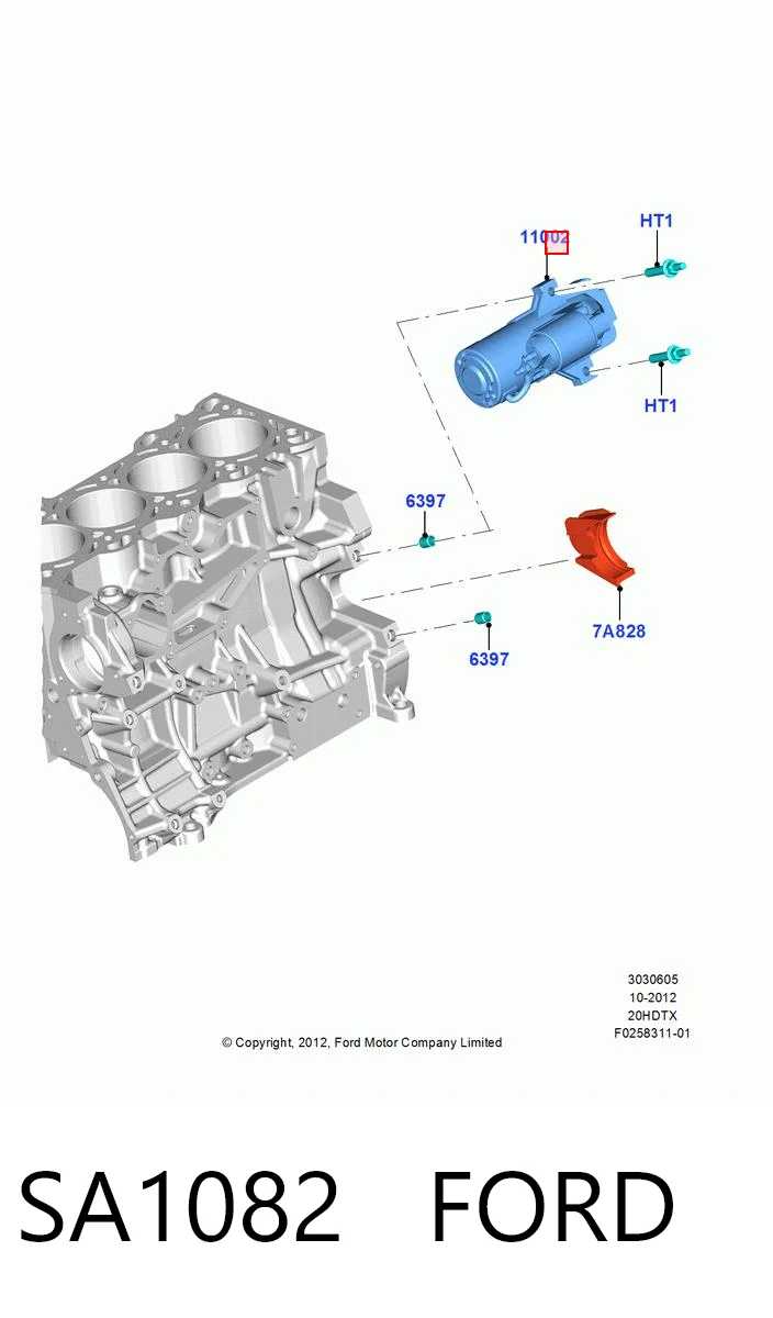 SA1082 Ford Arranque motores