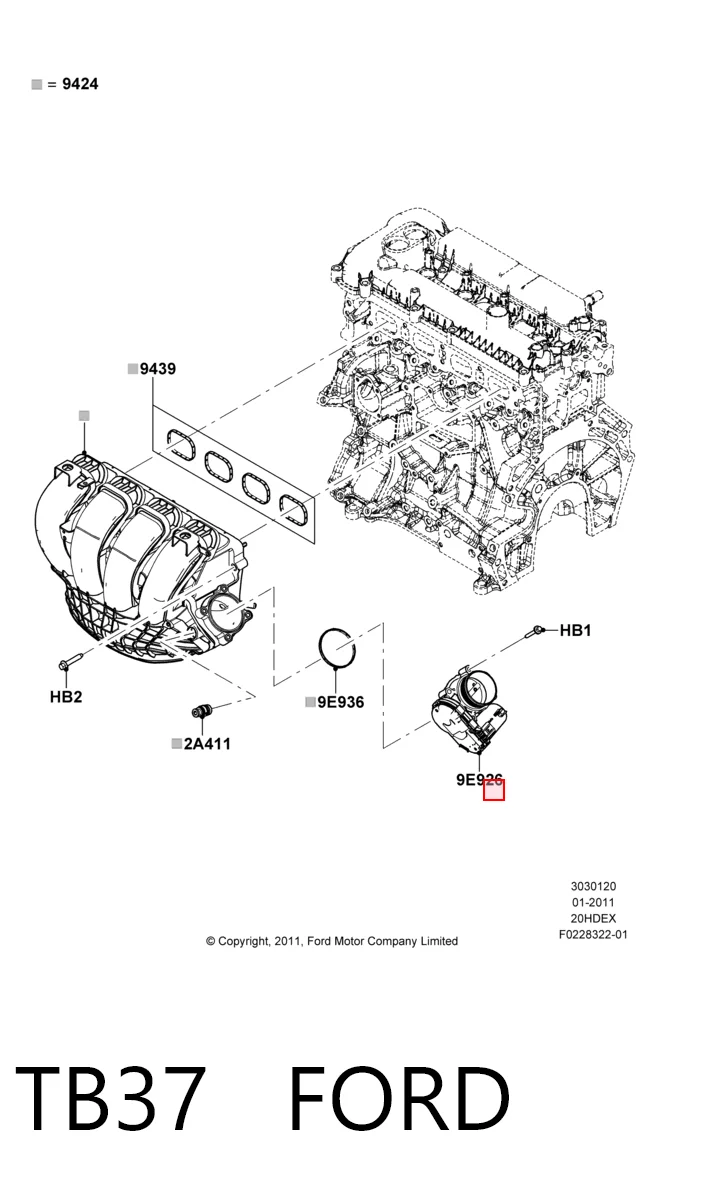  Cuerpo de mariposa Ford Explorer 