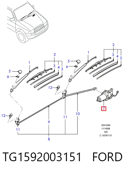 Motor limpiaparabrisas para Ford Ranger  ET