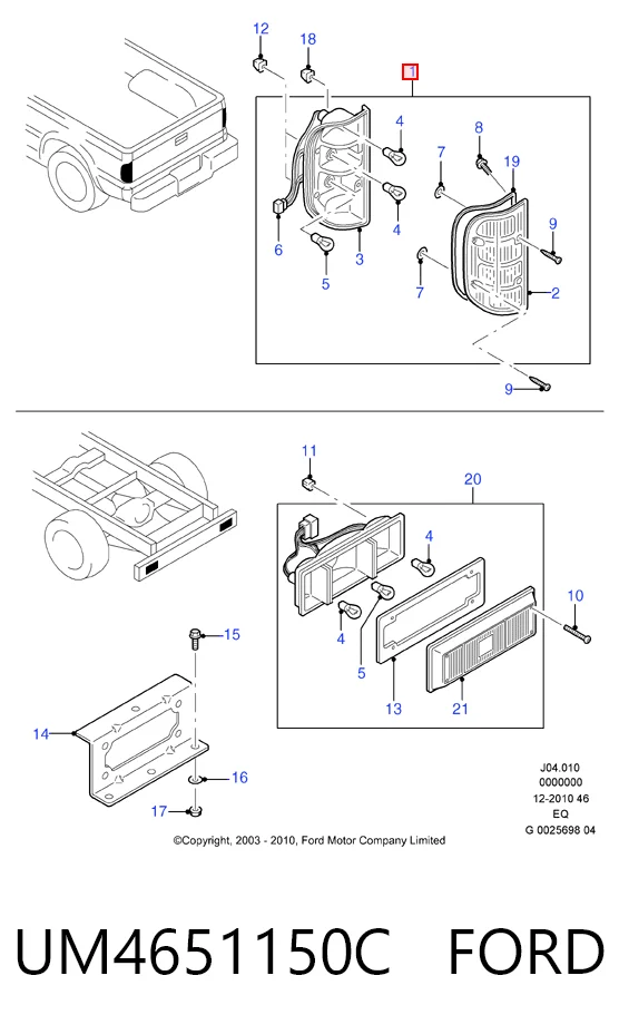 UM4651150C Ford Piloto trasero izquierdo