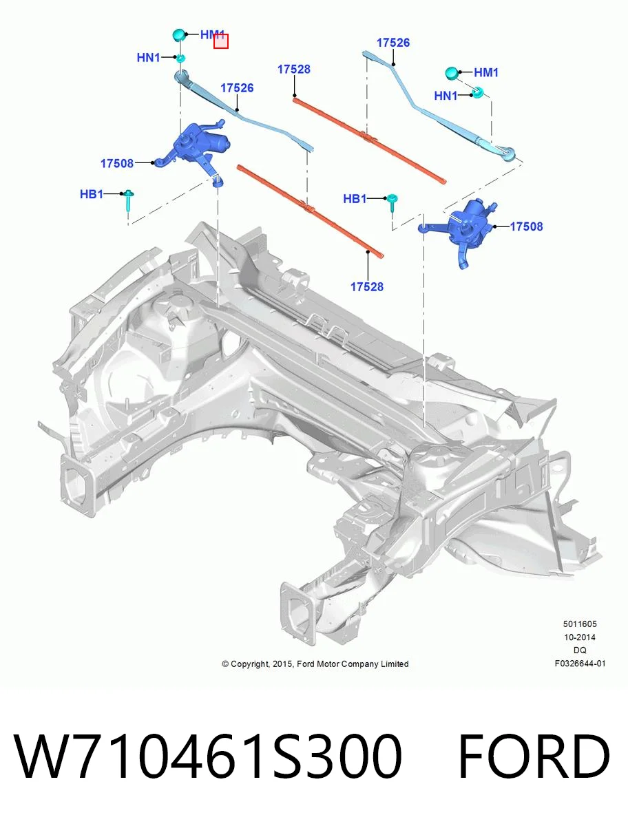 W710461S300 Ford Tapa de la tuerca de fijación del brazo del limpiaparabrisas delantero