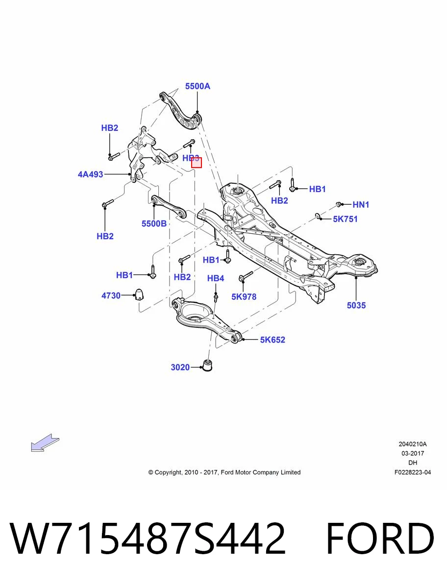 Tornillo W715487S442 FORD
