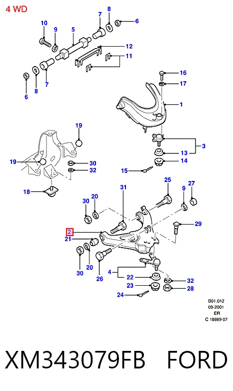 Brazo inferior izquierdo de la suspensión delantera UH7534350A Mazda