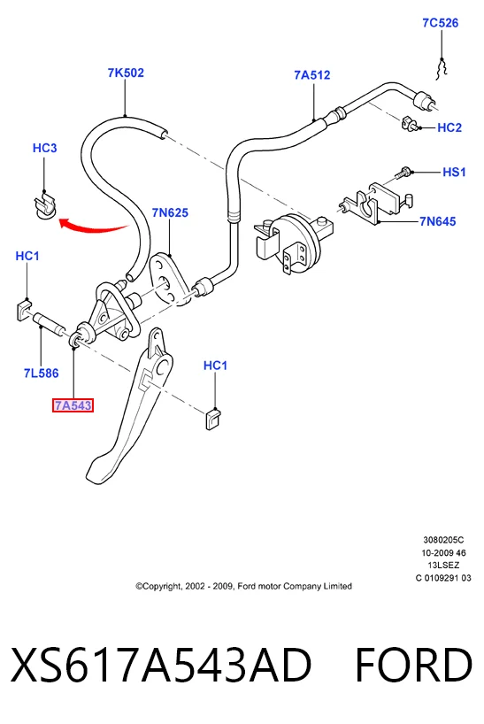 XS617A543AD Ford Cilindro maestro de clutch