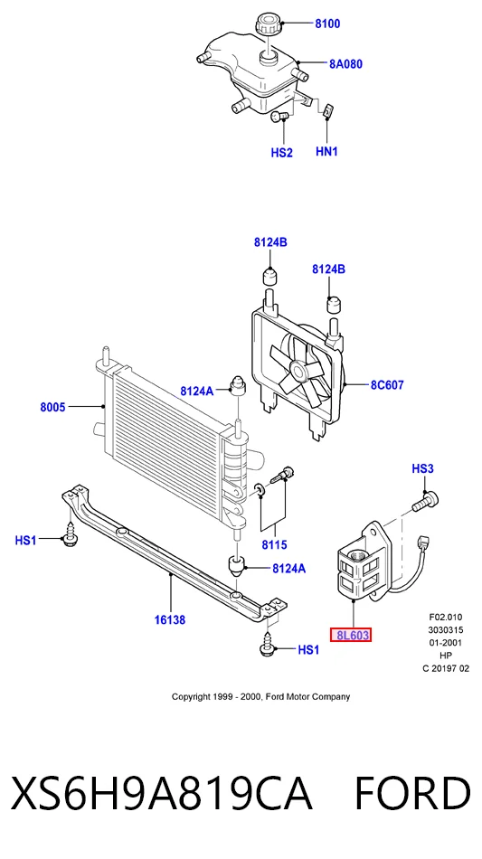 XS6H9A819CA Ford Resistencia del motor del ventilador del aire acondicionado