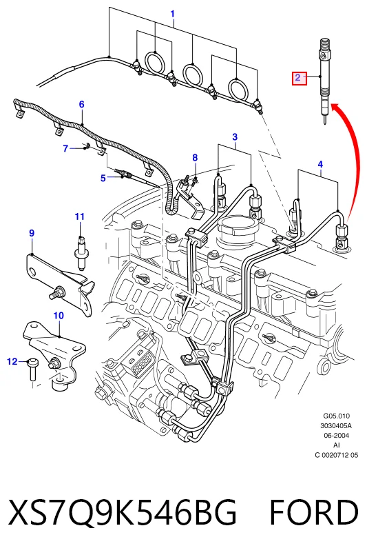 Inyector de combustible XS7Q9K546BG FORD