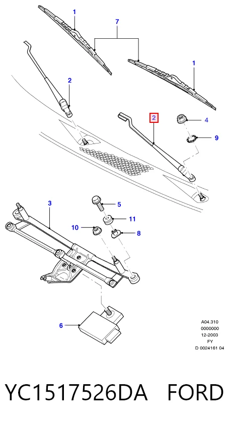 Brazo de limpiaparabrisas Ford Transit V furgoneta (V184/5) (2000 - 2006) precio, desde 19,90 EUR