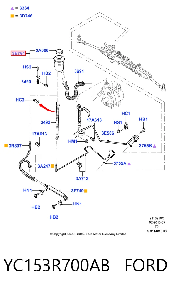 Depósito de bomba de dirección hidráulica para Ford Transit V V184/5