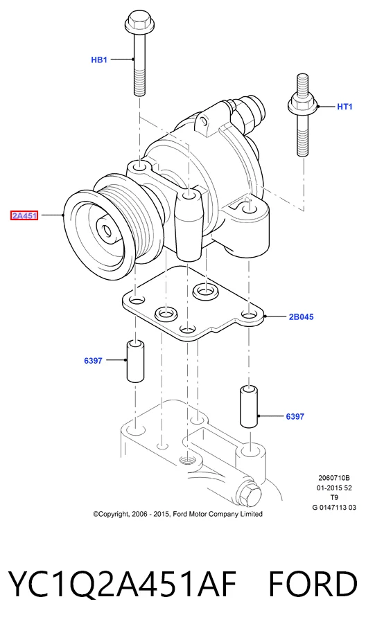 YC1Q2A451AF Ford Bomba de vacío de frenado