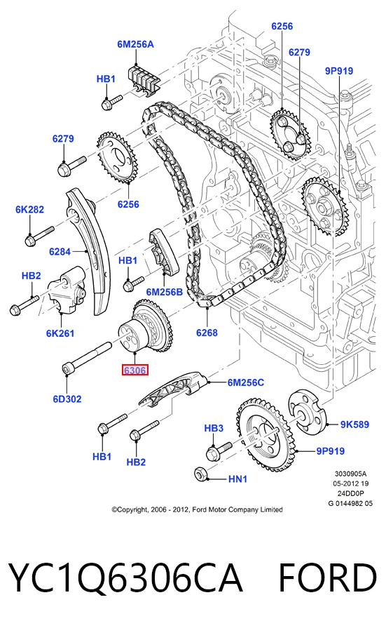 Piñón del cigüeñal  para Ford Transit V V184/5