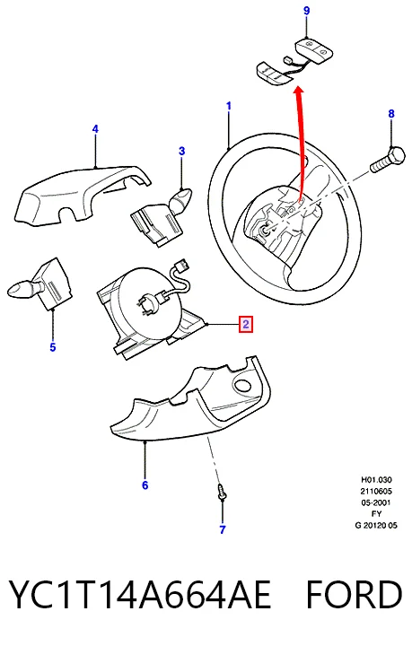 Comprar Anillo de contacto del volante Ford Transit V184/5 a bajo precio