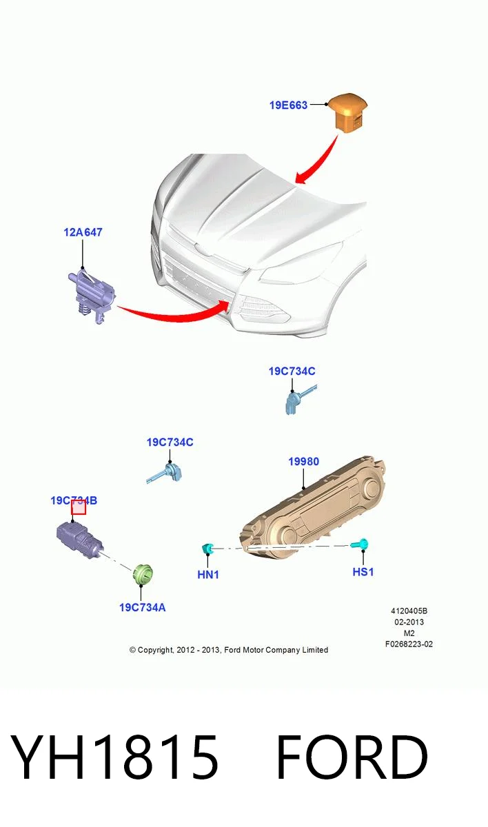 YH1815 Ford Sensor de temperatura del aire interior