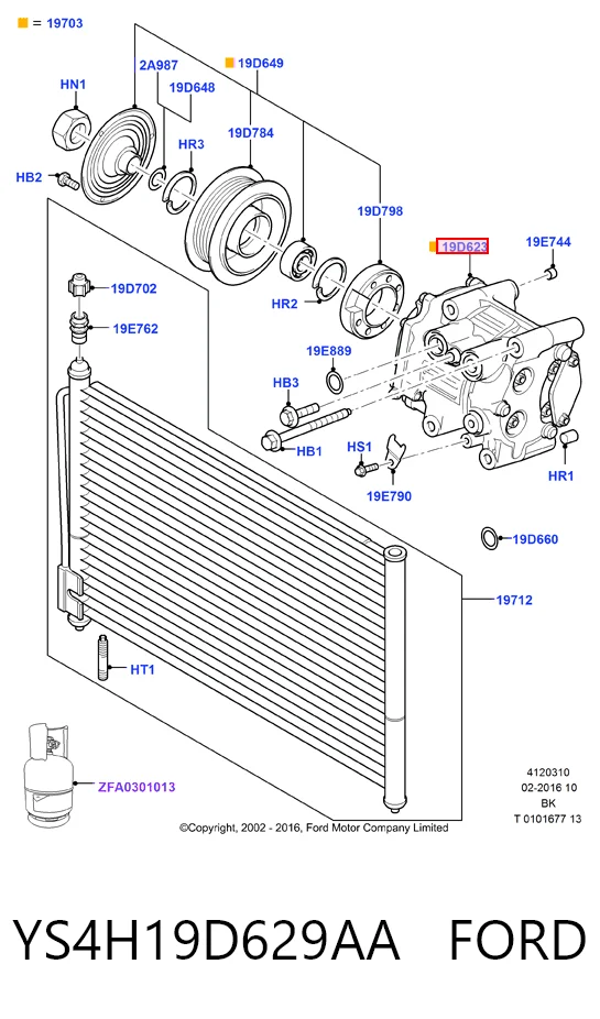 YS4H19D629AA Ford Compresor climatizador