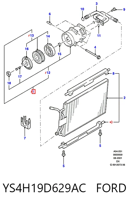 YS4H19D629AC Ford Compresor climatizador