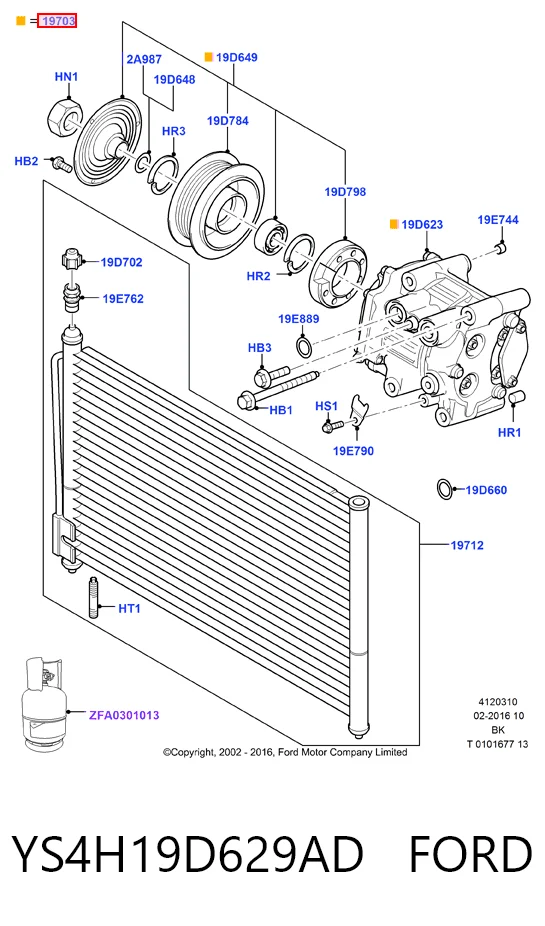 YS4H19D629AD Ford Compresor climatizador