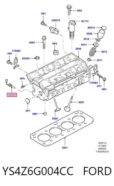 Sensor de temperatura del líquido refrigerante YS4Z6G004CC FORD