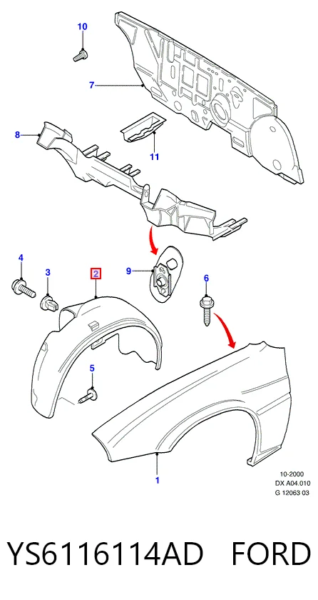 Paso rueda delantero derecho Ford Fiesta IV (1996-2002)