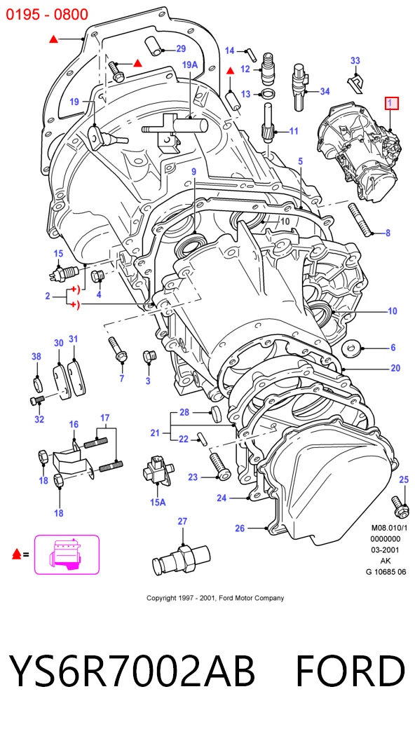 Transimisión manual para Ford Fiesta Mk4 JAS, JBS