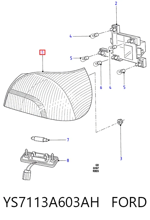 Piloto trasero izquierdo para Ford Mondeo II BFP